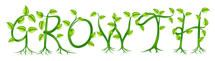 Growth plant typography concept