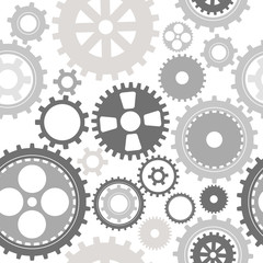 Gear cog silhouette seamless pattern