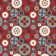 Gear cog silhouette seamless pattern