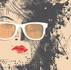 Abwaschbare Fototapete Frauengesicht Frauen mit Sonnenbrille