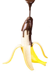 banana with chocolate isolated © boule1301