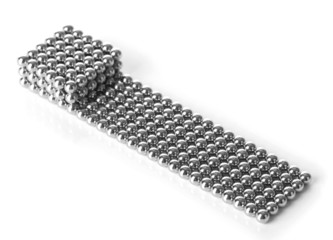 Metal balls of neocube (toy), isolated on white