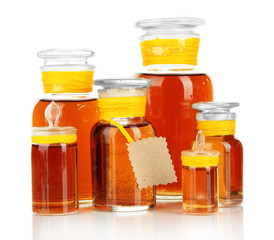 Medicine bottles isolated on white