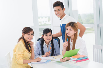 Teacher and students