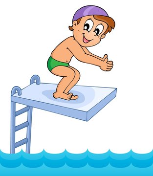 boy diving board cartoon clip art preview