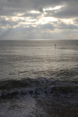 Stormy sky and sea. Brighton. England