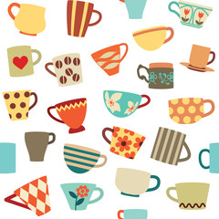 Seamless pattern with colorful cups - 51719327