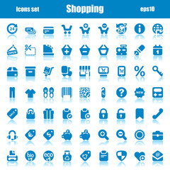 icons blue shopping reflex