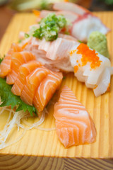 Raw seafood sashimi set