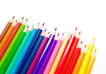 Fototapeta premium Colour pencils isolated on white background