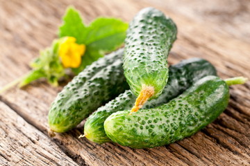 Cucumbers with leaves