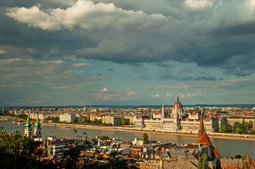 Nice view on the city of Budapest, Hungary.