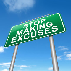 Stop excuses concept.