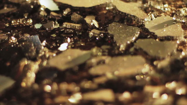 Broken car glass
