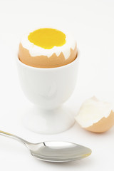 Boiled egg in an egg cup