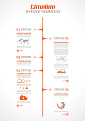 Infographic design template with paper tags.