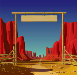 Farm gate in the Wild West