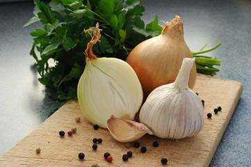 Onion and garlic