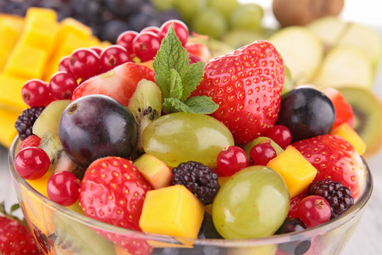 close up on fruit salad