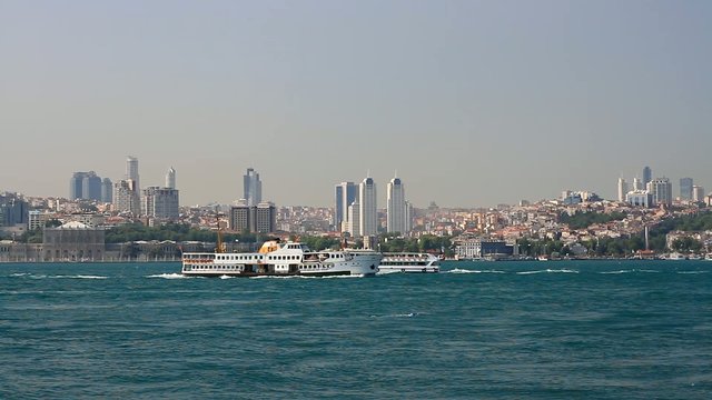 Ferries sailing in Bosporus, Istanbul