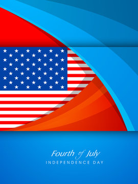Creative illustration with American Flag with text Fourth Of Jul