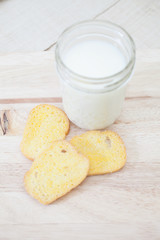 Sugar Butter Toast with Milk