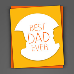 Greeting card or gift card with text Best Dad Ever on grey backg