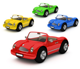 3d-rendering of colorful cars