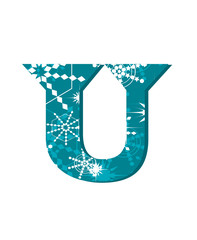 vector snow font letter U