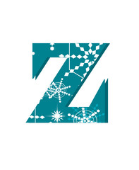 vector snow font letter Z