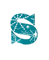 vector snow font letter S