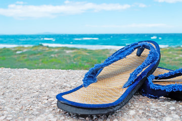 flip flop by the shore
