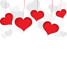 Fototapeta na wymiar red valentine day heart background. Vector illustration.