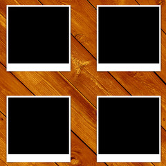 Vintage Pictures on Wooden Old Table