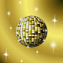 gilded  ball on a beige background