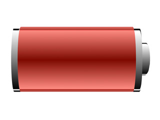 battery of red color on a white background