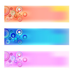 three abstract banner