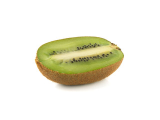 Isolated sliced half kiwi. Fresh health diet fruit