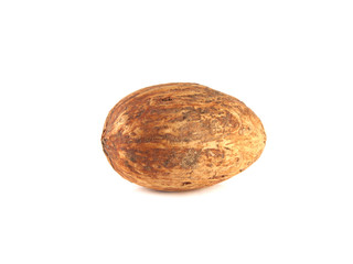 Isolated nutmeg on a white background. Nut.