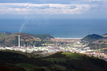 Petrochemical refinery with smoke polluting environment