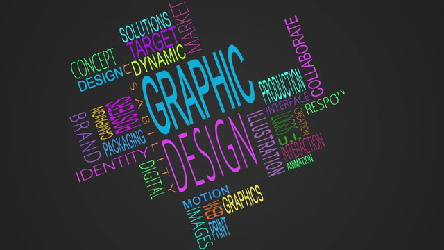 Graphic design buzzwords montage