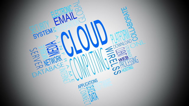 Cloud computing buzzwords montage