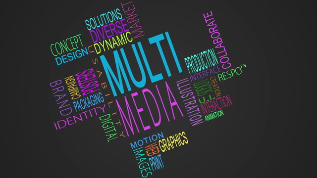 Multimedia buzzwords montage