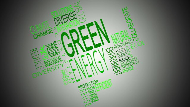 Green energy buzzwords montage