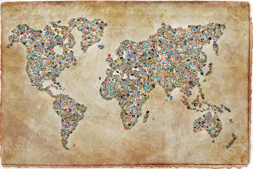 Carte du monde photos, texture vintage