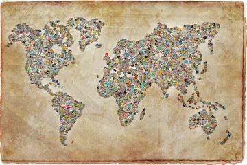 Weltkartenbilder, Vintage-Textur © Delphotostock