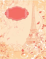 Poster Parijs, achtergrond met de Eiffeltoren © matsiash