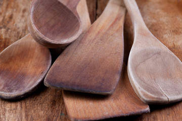 used wooden spoons