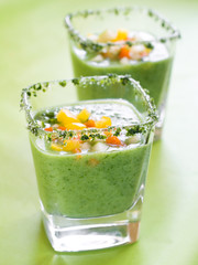 Fresh cold soup (gazpacho)