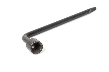 old wrench isolated on white background